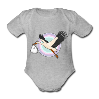 Geschenk Geburt Baby Body - Storch Geburt Baby