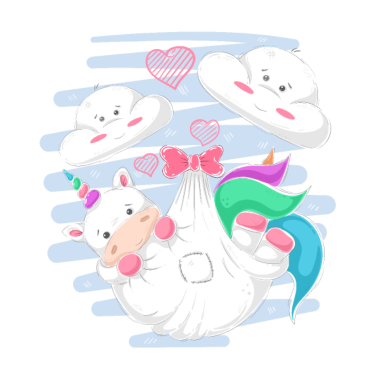 Motiv Die Geburt des kleinen Einhorns