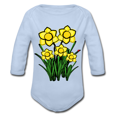 Geschenk Geburt Baby Body - März Geburt Blume Narzissen