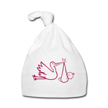 Geschenk Geburt Baby M&uuml;tze - Storch bebe Geburt