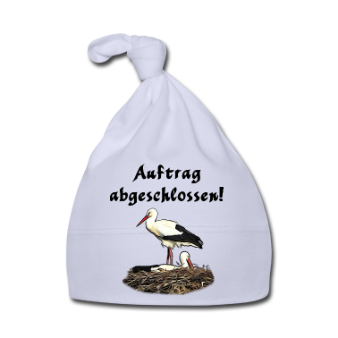 Geschenk Geburt Baby M&uuml;tze - Klapperstorch Baby Geburt
