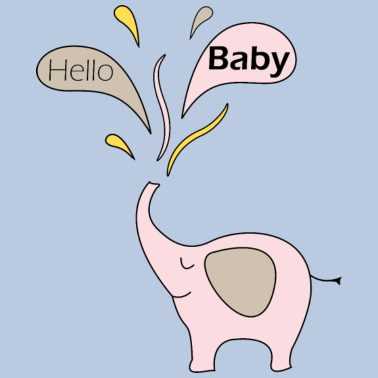 Motiv Elefant Geburt Rosa