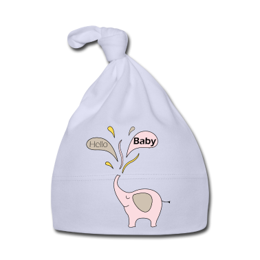 Geschenk Geburt Baby M&uuml;tze - Elefant Geburt Rosa