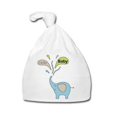 Geschenk Geburt Baby M&uuml;tze - Elefant Geburt Blau