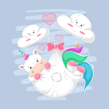 Motiv Die Geburt des kleinen Einhorns