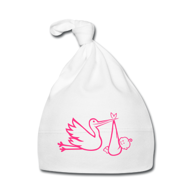 Geschenk Geburt Baby M&uuml;tze - Storch Baby Geburt 212