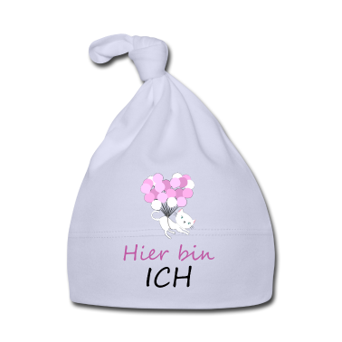 Geschenk Geburt Baby M&uuml;tze - Hier bin ich Geburt Katze Baby