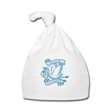 Geschenk Geburt Baby M&uuml;tze - Storch Baby Geburt