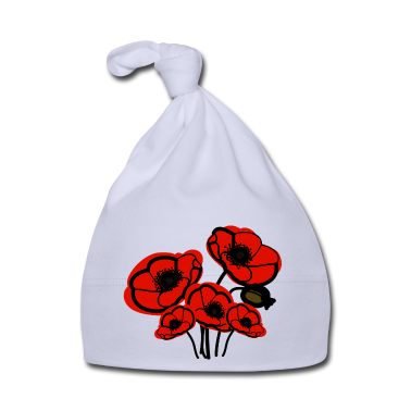 Geschenk Geburt Baby M&uuml;tze - August Geburt Blume Mohn