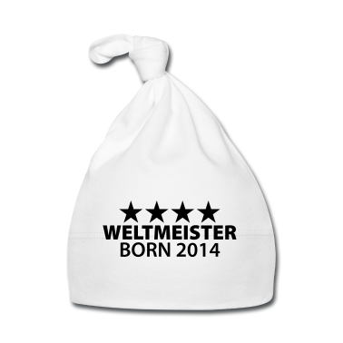 Geschenk Geburt Baby M&uuml;tze - Weltmeister Geburt 2014