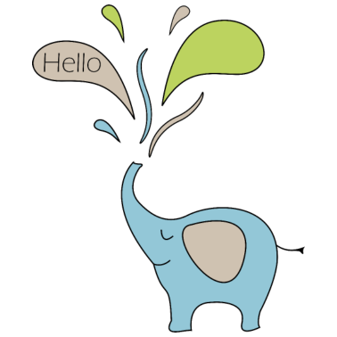 Motiv Elefant Geburt Blau Personalisiert