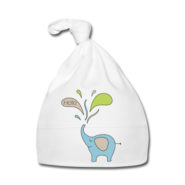 Geschenk Geburt Baby M&uuml;tze - Elefant Geburt Blau Personalisiert