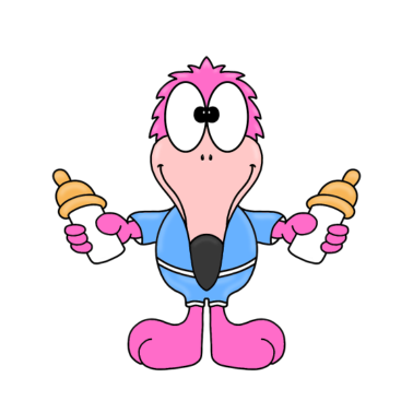 Motiv FLAMINGO - BABY - NACHWUCHS - GEBURT - FLÄSCHCHEN