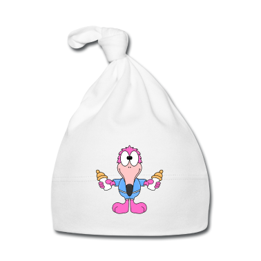 Geschenk Geburt Baby M&uuml;tze - FLAMINGO - BABY - NACHWUCHS - GEBURT - FLÄSCHCHEN