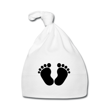 Geschenk Geburt Baby M&uuml;tze - FÜßE - FUß - BABY - FUßABDRÜCKE - GEBURT