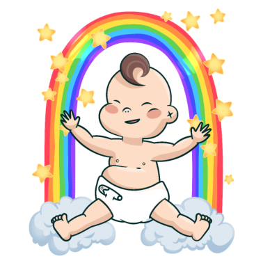 Motiv Baby Geburt Regenbogen Sterne Geschenk