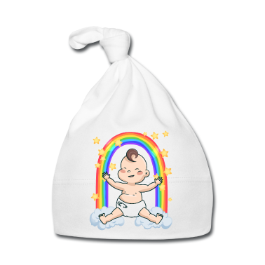 Geschenk Geburt Baby M&uuml;tze - Baby Geburt Regenbogen Sterne Geschenk