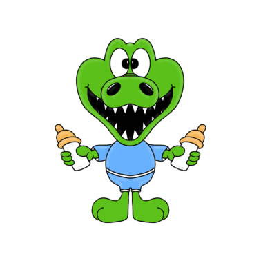 Motiv Krokodil - Baby - Geburt - Geschenk - Fläschchen