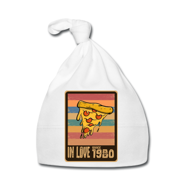 Geschenk Geburt Baby M&uuml;tze - Ich liebe Pizza seit meiner Geburt 1980