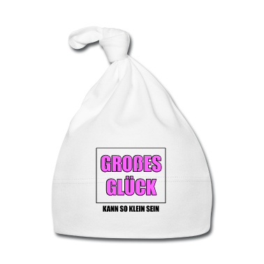 Geschenk Geburt Baby M&uuml;tze - GROßES GLÜCK KANN SO KLEIN SEIN - BABY - GEBURT
