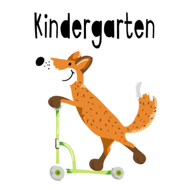 Motiv Auf den Kindergarten - lustiger Fuchs mit Roller