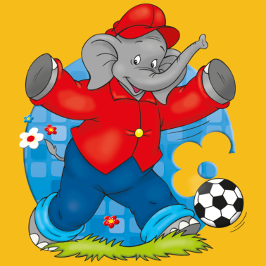 Motiv Benjamin Blümchen spielt Fußball