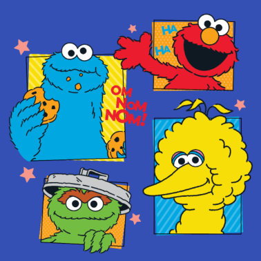 Motiv Sesamstraße Cookie, Bibo,Elmo, Oscar