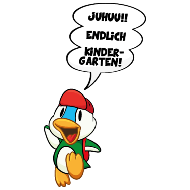 Motiv Cartoon Ente endlich Kindergarten DD