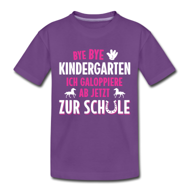 Kindergarten T-Shirt - EINSCHULUNG TSHIRT MÄDCHEN REITEN SCHULANFANG