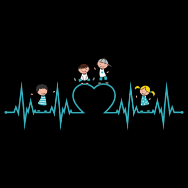 Motiv Herzschlag Herz Kinder Liebe Erzieher Beruf türkis