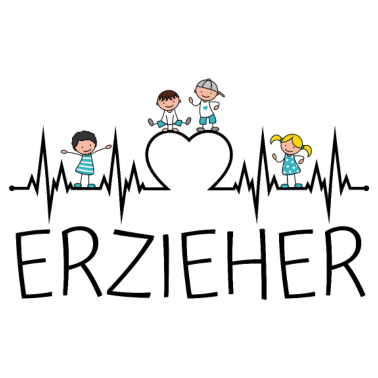 Motiv Erzieher Herzschlag Herz Kinder Kind Beruf EKG