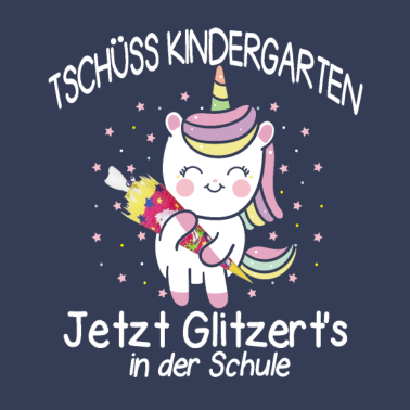Motiv Einschulung T-Shirt Tschüss Kindergarten Einhorn