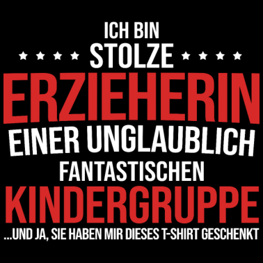 Motiv Stolze Erzieherin Einer Kindergruppe Kindergarten