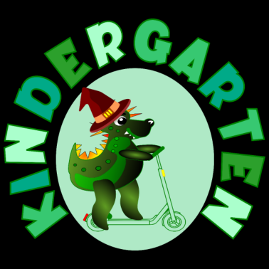 Motiv Kindergarten Dinosaurier Tretroller HUT WEG