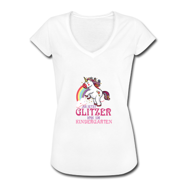 Kindergarten T-Shirt - Einhorn Glitzer Kindergarten Kind Regenbogen