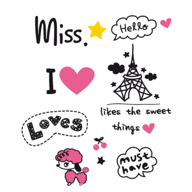 Motiv badges_paris Little Girl Miss pink Herz Teenie sta