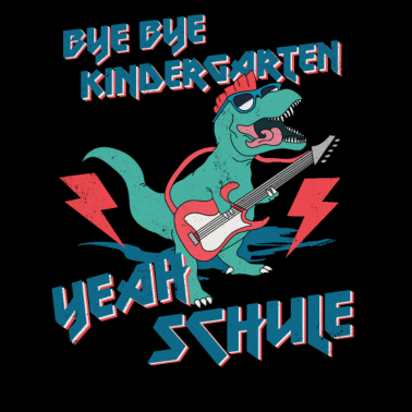Motiv Bye Bye Kindergarten Yeah Schule Dino Shirt