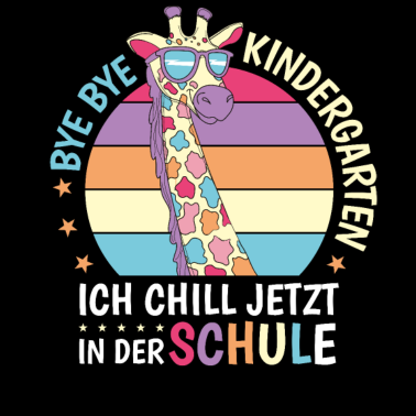 Motiv Bye Kindergarten Giraffe Retro Schule Einschulung