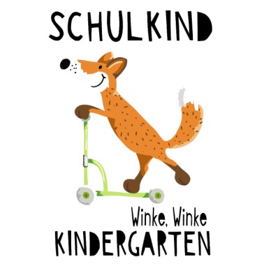 Motiv Schulkind und winke Kindergarten - Einschulung