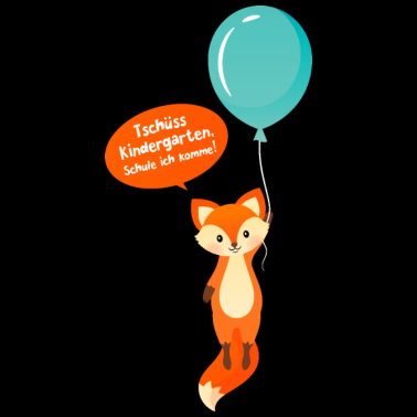 Motiv Einschulung, Tschüss Kindergarten, Fuchs Ballon
