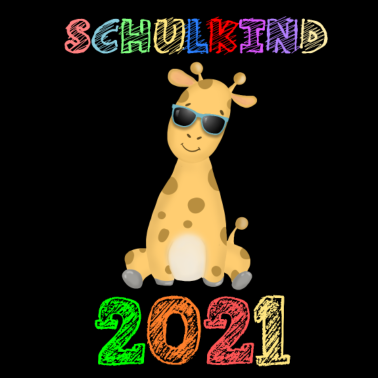 Motiv Schulkind 2021 Einschulung Giraffe Schulanfang