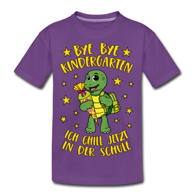 Kindergarten T-Shirt - Bye Bye Kindergarten Schildkröte Chillkröte Schule