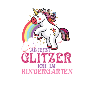 Motiv Einhorn Glitzer Kindergarten Kind Regenbogen