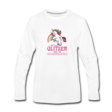 Kindergarten Langarmshirt - Einhorn Glitzer Kindergarten Kind Regenbogen