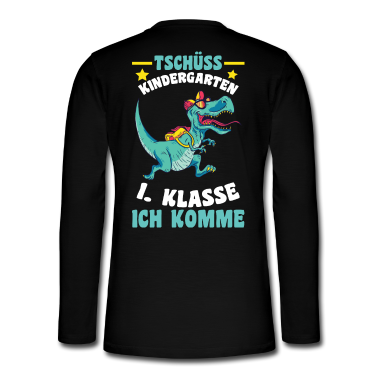 Kindergarten Langarmshirt - Schulkind Dinosaurier Erste Klasse Kindergarten Di