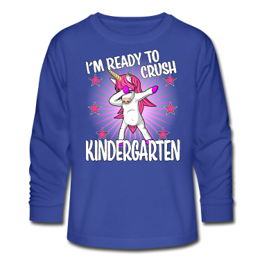 Kindergarten Langarmshirt - Kindergarten Kindergartenstart Dabbing Einhorn