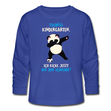 Kindergarten Langarmshirt - Tschüss Kindergarten, Einschulung Schulkind Panda