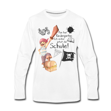 Kindergarten Langarmshirt - Bye bye Kindergarten - Einschulung, Schule, Pirat