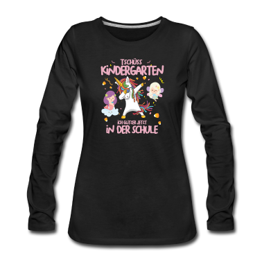 Kindergarten Langarmshirt - Einschulung Dabbing Einhorn Feen Cooles Geschenk