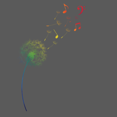 Motiv Regenbogen Pusteblume Löwenzahn Noten Musik